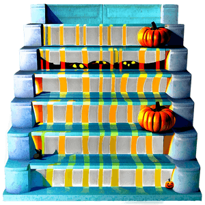 Halloween Staircase Decor PNG 06212024 PNG