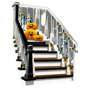 Halloween Staircase Decor PNG 06212024 PNG