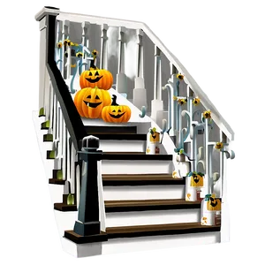 Halloween Staircase Decor Png 06212024 PNG Image