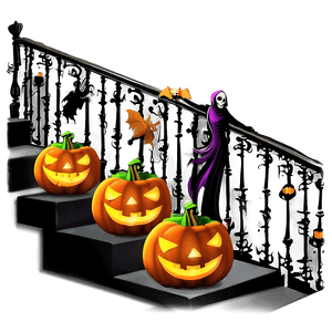 Halloween Staircase Decor PNG fgo68 PNG