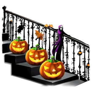 Halloween Staircase Decor Png Fgo68 PNG Image