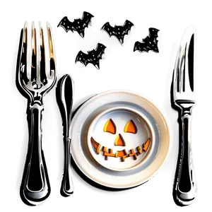 Halloween Table Setting Png 6 PNG Image