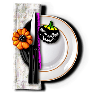 Halloween Table Setting PNG tag PNG