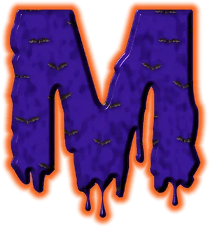 Halloween Themed Melting Letter M PNG Image