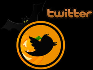 Halloween Themed Twitter Logo PNG image with transparent background