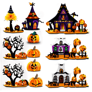 Halloween Village Sets PNG 06212024 PNG