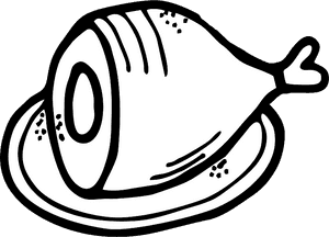 Ham Black And White - Ham Clipart Black And White, HD Png Download PNG
