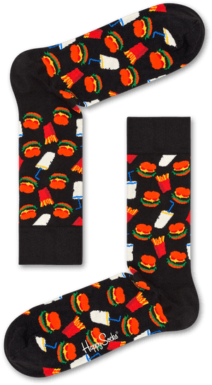 Hamburger Pattern Socks PNG image with transparent background