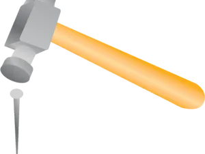 Hammerand Nail Graphic PNG Image