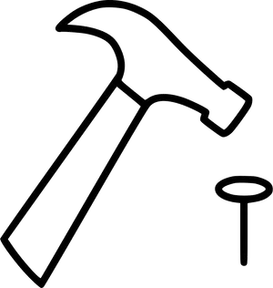 Hammerand Nail Outline PNG Image