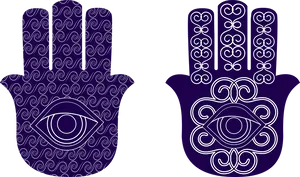 Hamsa Hands Evil Eye Protection PNG Image