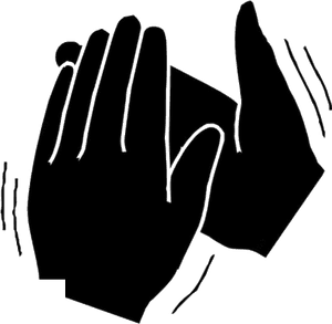 Hand Clapping Silhouette PNG image with transparent background