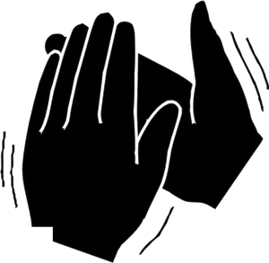 Hand Clapping Silhouette PNG Image