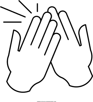 Hand Clapping Simple Line Art PNG image with transparent background