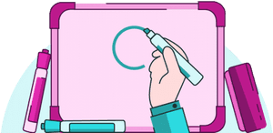 Hand Drawingon Whiteboard Illustration PNG