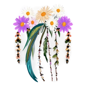 Hand-drawn Boho Flowers Png 24 PNG Image