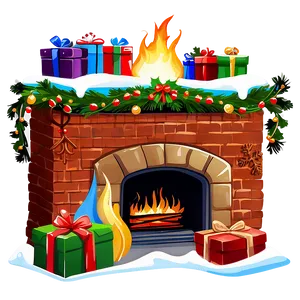 Hand-drawn Christmas Fireplace Png 06262024 PNG Image