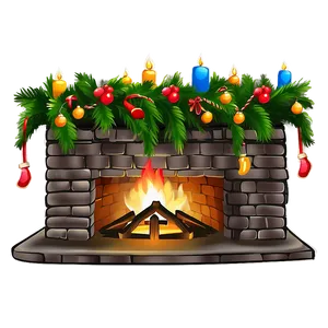 Hand-drawn Christmas Fireplace Png Pvq17 PNG Image