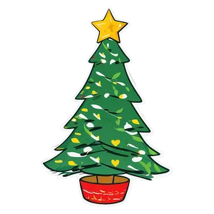 Hand Drawn Christmas Tree Png Khv32 PNG Image