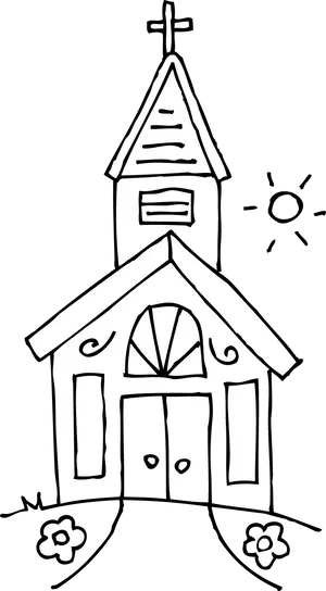 Hand Drawn Church Clipart PNG Image