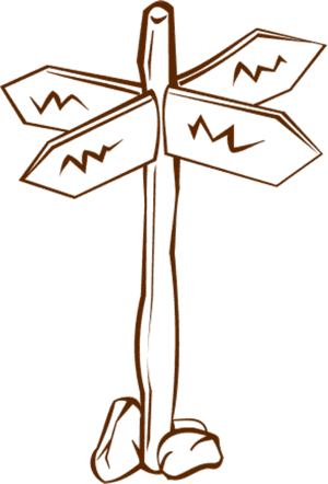 Hand Drawn Crossroad Sign Sketch PNG