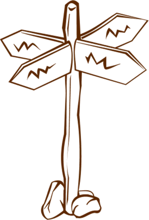 Hand Drawn Crossroad Sign Sketch PNG Image