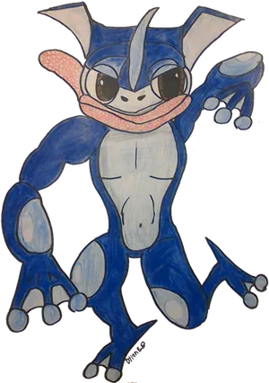 Hand Drawn Greninja Artwork PNG Image