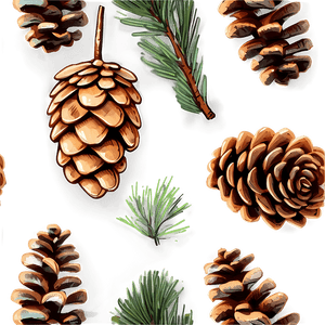 Hand Drawn Pine Cone PNG 12 PNG