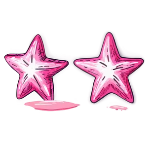 Hand Drawn Pink Stars Png Xwv27 PNG Image