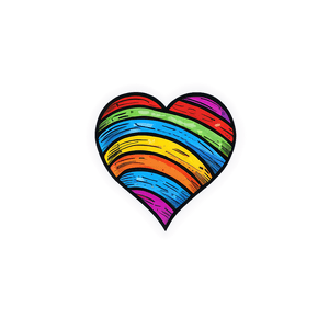Hand Drawn Rainbow Heart PNG 06252024 PNG with transparent background