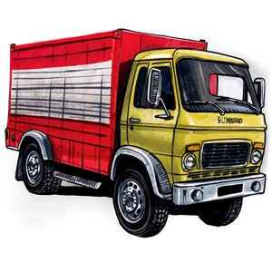 Hand Drawn Red Truck Png Uwq10 PNG Image