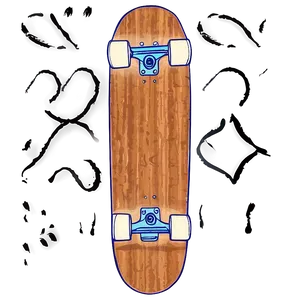 Hand-drawn Skateboard Deck Sketch Png Fmg PNG Image