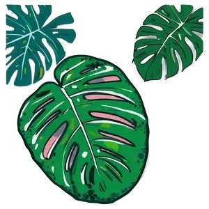 Hand-drawn Tropical Leaf Png Myy28 PNG Image