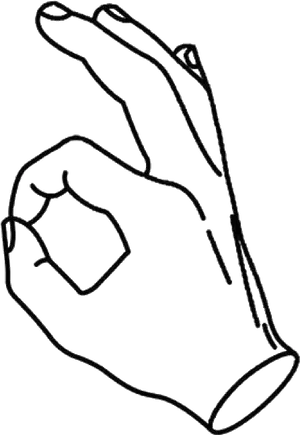 Hand Gesture Okay Sign Line Art PNG Image