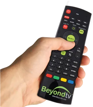 Hand Holding Black T V Remote PNG Image