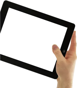 Hand Holding Blank Tablet PNG Image