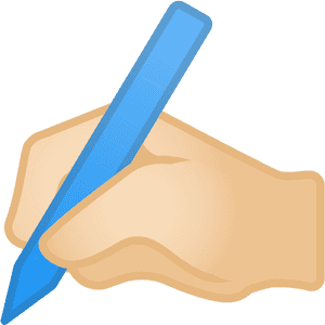 Writing Hand Light Skin Tone Icon - Writing Emoji Png, Transparent Png PNG image with transparent background