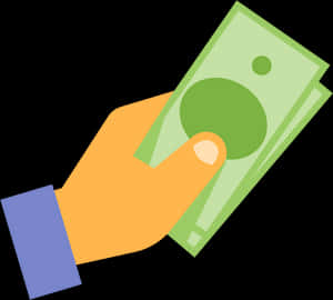 Hand Holding Cash Illustration PNG
