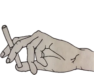 Hand Holding Cigarette Illustration PNG Image