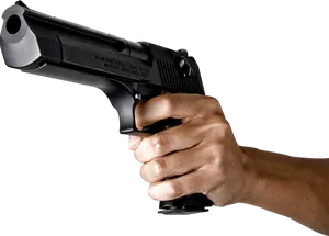 Hand Holding Desert Eagle Pistol PNG Image