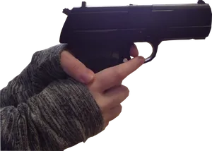 Hand Holding Gun Isolated PNG Image