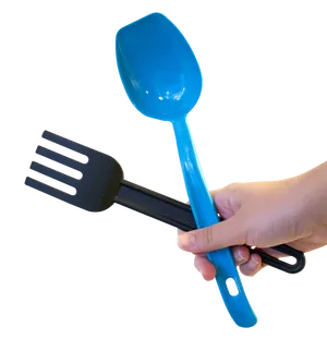 Hand Holding Kitchen Utensils PNG Image