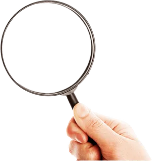 Hand Holding Magnifying Glass PNG Image