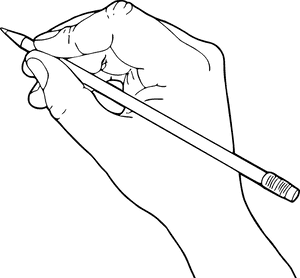 Transparent Hand With Pencil Png - Contour Line Drawing, Png Download PNG image with transparent background