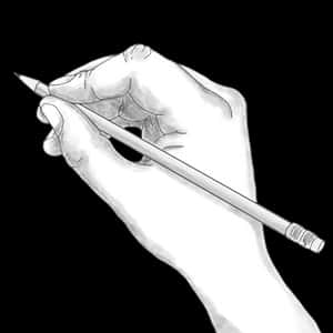 Hand Holding Pencil Sketch PNG image with transparent background