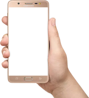 Hand Holding Samsung Smartphone PNG Image