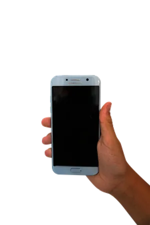 Hand Holding Smartphone Black Background PNG Image