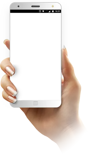 Hand Holding Smartphone Transparent Background PNG Image