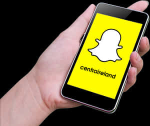 Hand Holding Snapchat Phone PNG image with transparent background
