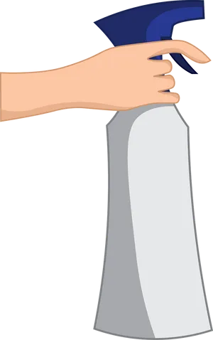 Hand Holding Spray Bottle Vector PNG Image